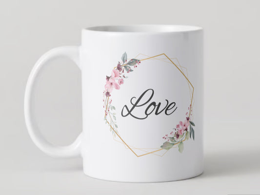 Floral Frame Personalised Mugs, Gift For  Any Occassion